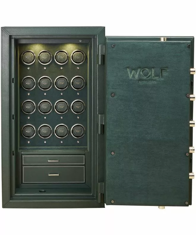 Sejf z rotomatami Wolf Athos 16 Piece Green na 16 zegarków 49001643