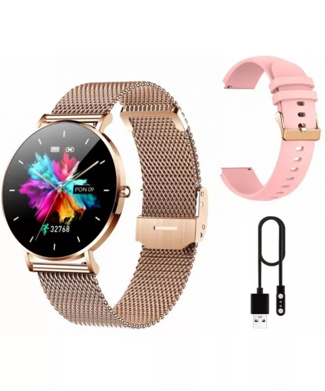 Smartwatch damski Manta Alexa Złoty SET SWU501GD