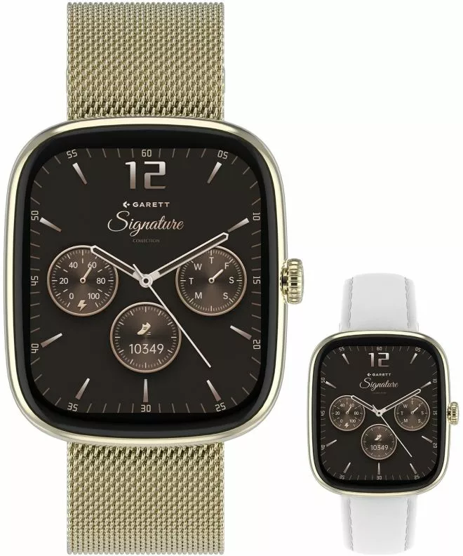 Smartwatch Garett Signature Flow Gold Mesh SET 5904238485033
