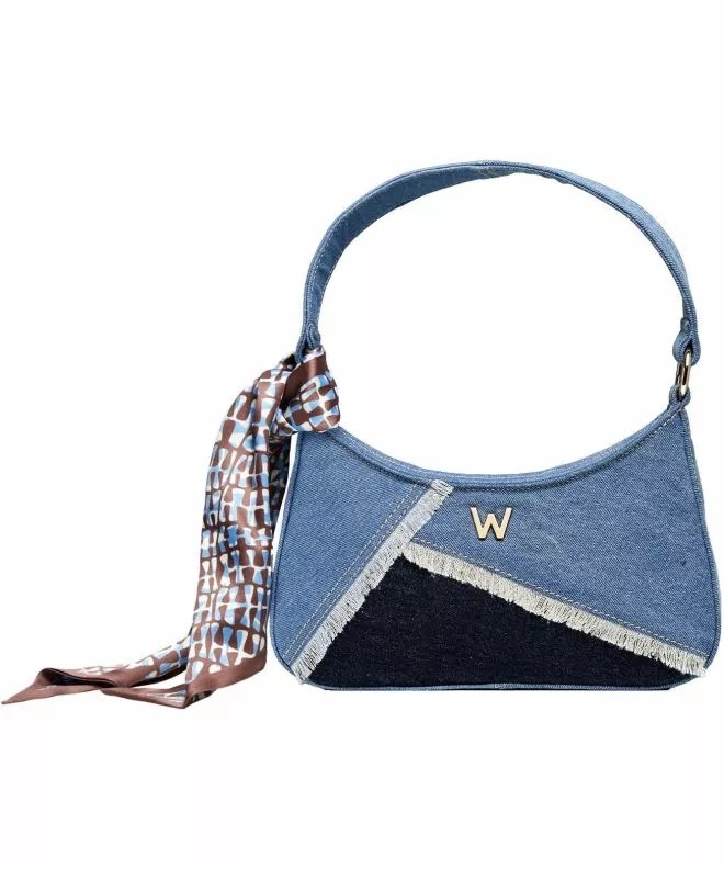 Torebka na ramię z apaszką Wolf Mimi Swirl Patchwork Denim 769117