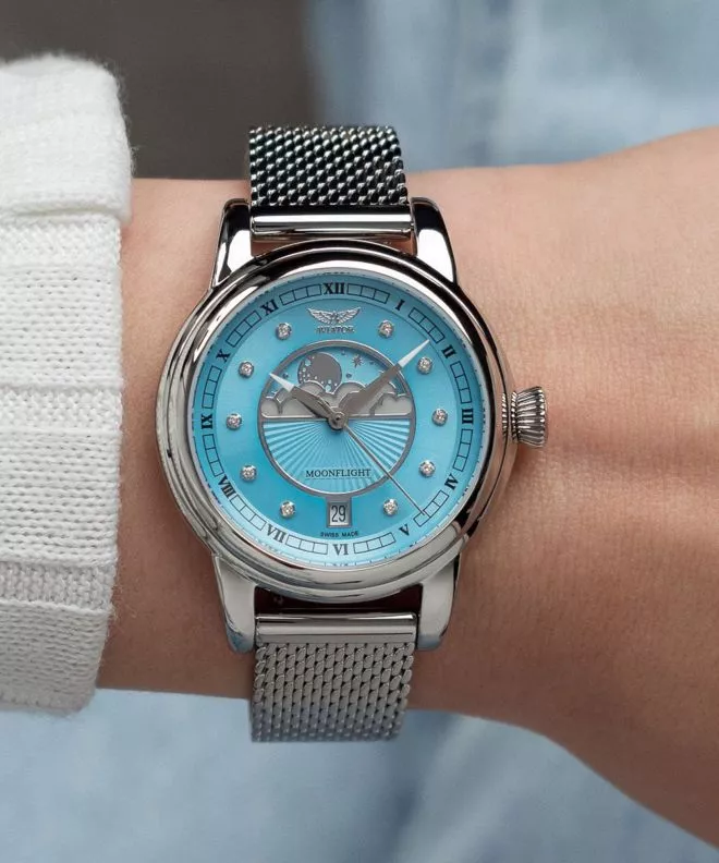 Zegarek damski Aviator Douglas Moonflight Ice Blue Diamonds Limited Edition V.1.33.0.359.5