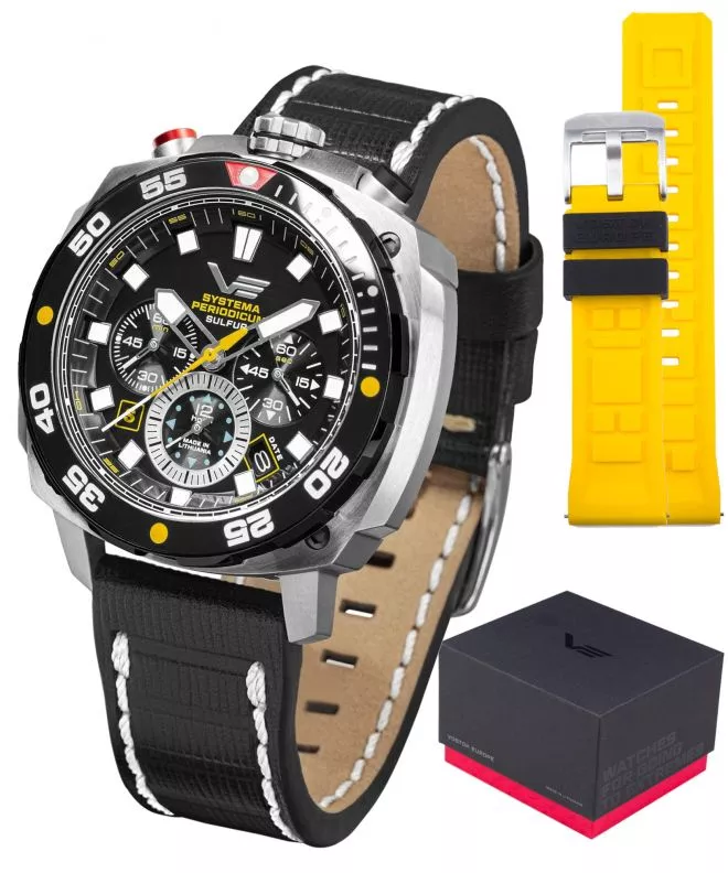 Zegarek męski Vostok Europe Systema Periodicum Sulfur Chronograph SET Limited Edition VK67-650E725