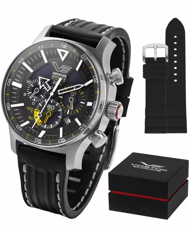 Zegarek męski Vostok Europe Expedition North Pole Polar Puppy Solar Power Chronograph Limited Edition SET VR42-595A732