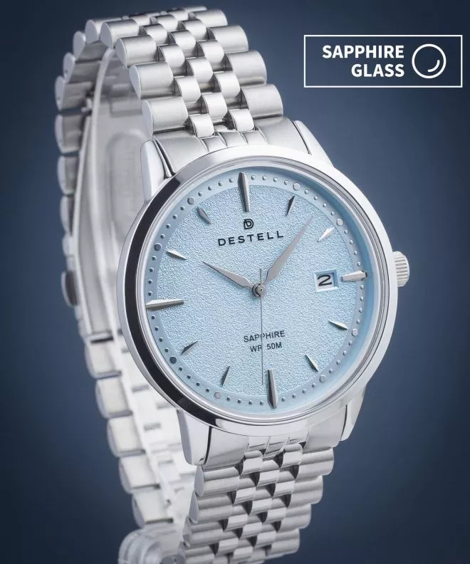 Zegarek męski DESTELL Pictor Ice Blue Silver Steel Sapphire PT405-05-205J