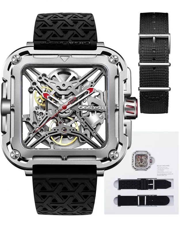 Zegarek męski Ciga Design X Series Gorilla Silver Skeleton Automatic X011-SISI-W25BK