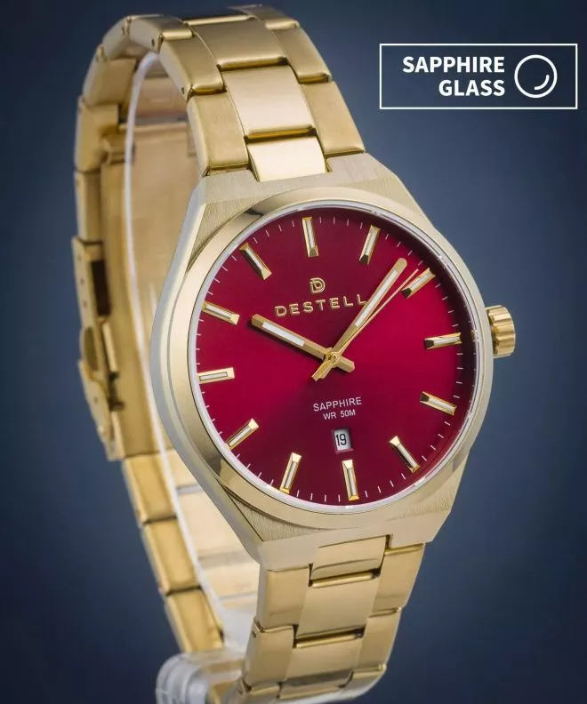 Zegarek męski DESTELL Aries Red Gold Steel Sapphire AR404-134-204S
