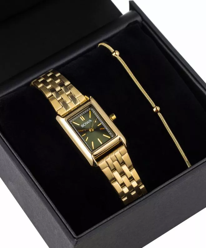 Zegarek damski BOWA Paris Green-Gold Steel 20 Gift Set PS194-04-144S-419-04