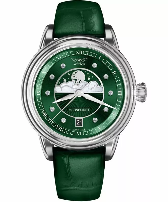 Zegarek damski Aviator Moonflight Diamonds Polska Edycja Limitowana 100 sztuk V.1.33.0.390.4-PL