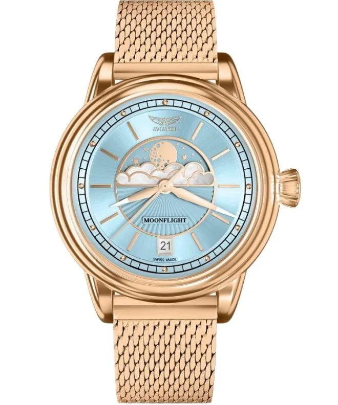 Zegarek damski Aviator Moonflight Ice Blue Limited Edition V.1.33.2.360.5