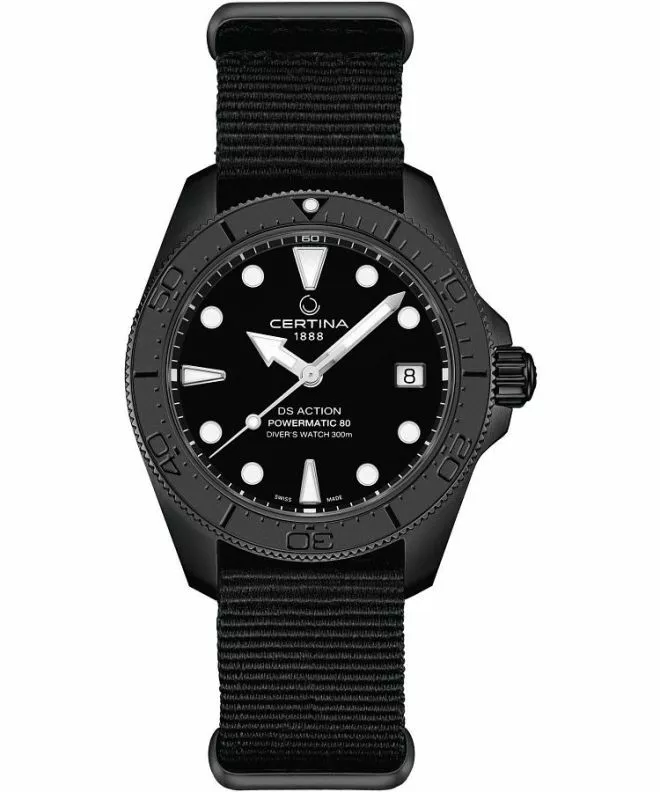Zegarek męski Certina DS Action Diver 38 mm Powermatic 80 Automatic C048.807.38.051.00 (C0488073805100)