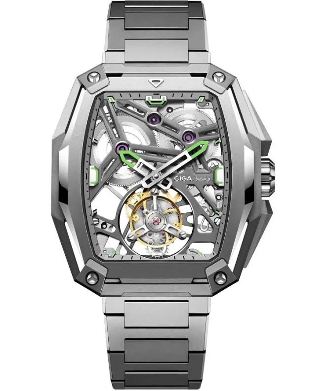 Zegarek męski Ciga Design Hunter Tourbillon Series Z Automatic Titanium Skeleton Z037-TT01-1T6B