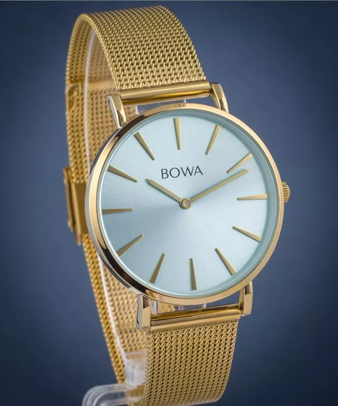 Zegarek damski BOWA New York Light-Mint Gold Mesh 38 NY384-114-184M