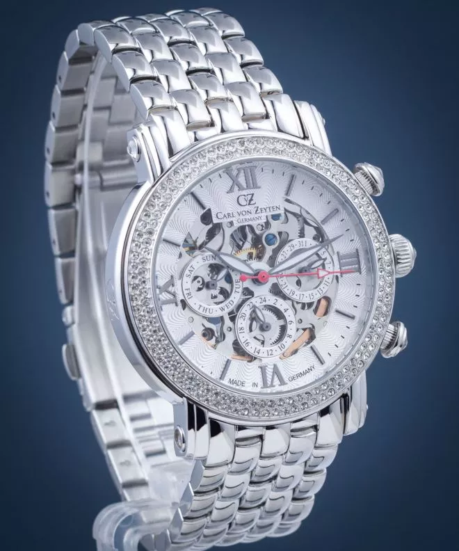 Zegarek damski Carl von Zeyten Kniebis Skeleton CVZ0062WHMB