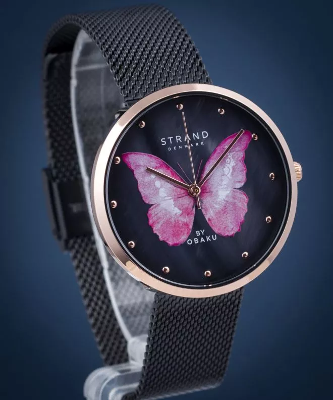 Zegarek damski Strand by Obaku Butterfly S700LXVBMB-DBP