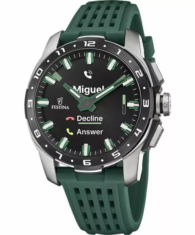 Zegarek Hybrydowy męski Festina Connected Full D Green Titanium F23305/1