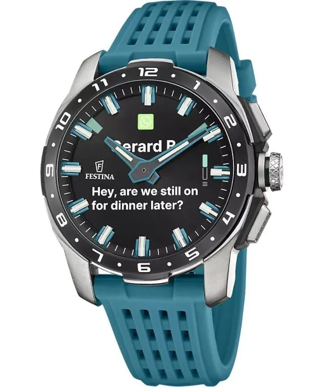 Zegarek Hybrydowy męski Festina Connected Full D Turquise Titanium F23305/5