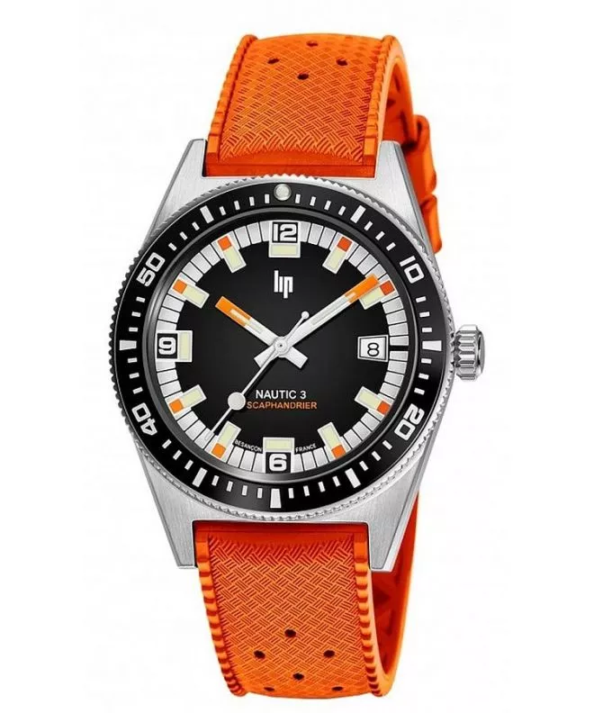 Zegarek Lip Nautic 3 Scaphandrier Orange G100 Automatic 670098