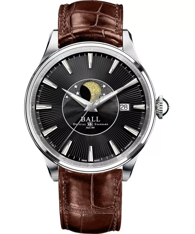 Zegarek męski Ball Trainmaster Moon Phase Automatic NM3082D-LLJ-BK