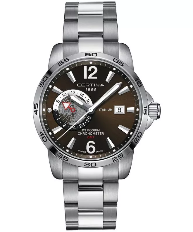 Zegarek męski Certina DS Podium Titanium GMT C034.455.44.087.00 (C0344554408700)