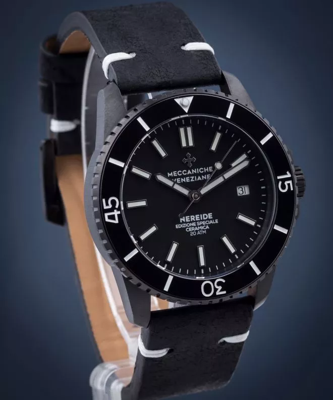 Zegarek męski Meccaniche Veneziane Nereide Ceramic Limited Edition Ardesia-Pelle-PVD