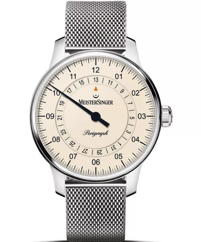 Zegarek męski MeisterSinger Perigraph - 38mm Ivory BM1103_MLN18