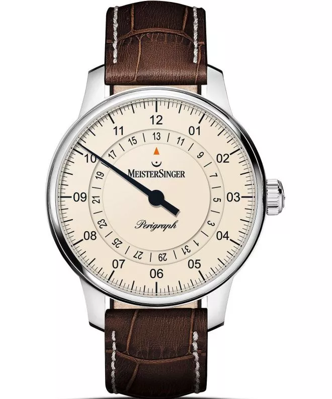 Zegarek męski MeisterSinger Perigraph - 38mm Ivory BM1103_SG012W