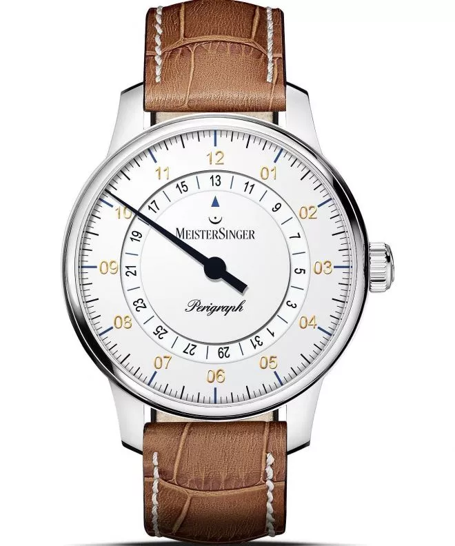 Zegarek męski MeisterSinger Perigraph - 38mm White BM1101G_SG013W