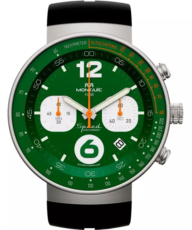 Zegarek męski Montjuic Speed Chrono British Green SS MJ2.0404.S