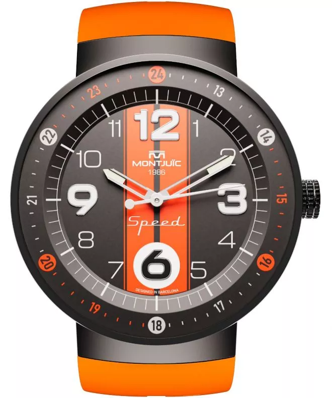 Zegarek męski Montjuic Speed Sport Orange Racing Stripes PVD MJ1.0801.B