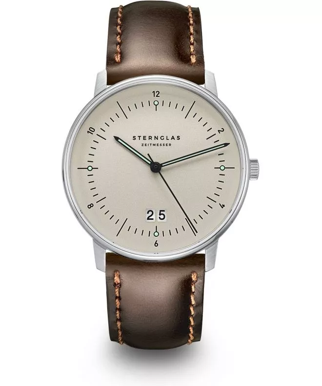 Zegarek męski Sternglas Naos Big Date Alabaster S01-NAG26-BR03