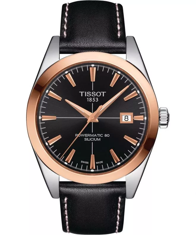 Zegarek męski Tissot Gentleman Powermatic 80 Silicium 18K Gold Bezel T927.407.46.051.00 (T9274074605100)