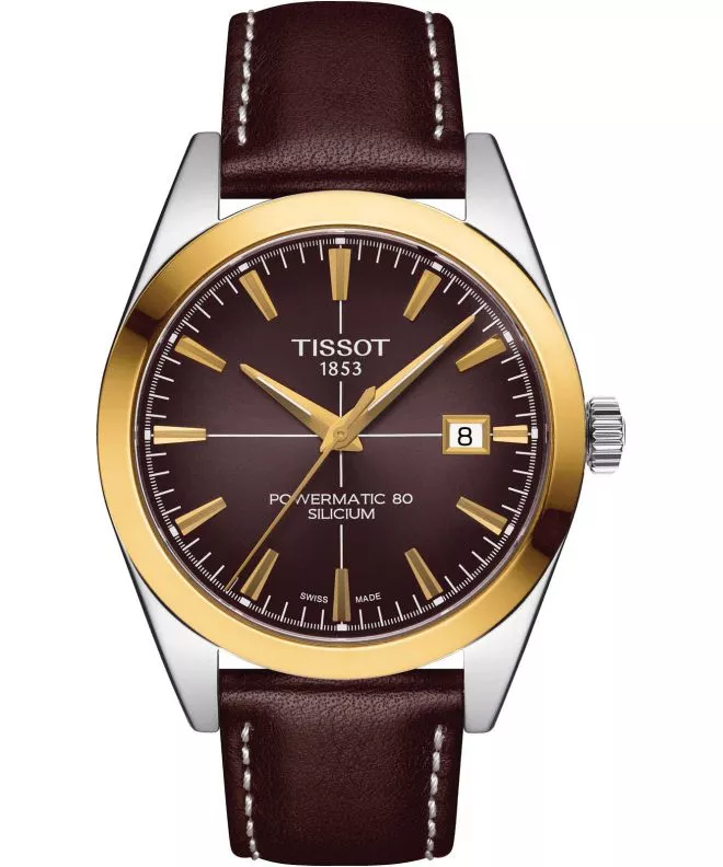 Zegarek męski Tissot Gentleman Powermatic 80 Silicium 18K Gold Bezel T927.407.46.291.01 (T9274074629101)
