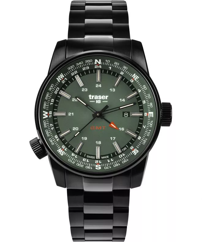 Zegarek męski Traser P68 Pathfinder GMT Green SS TS-109525