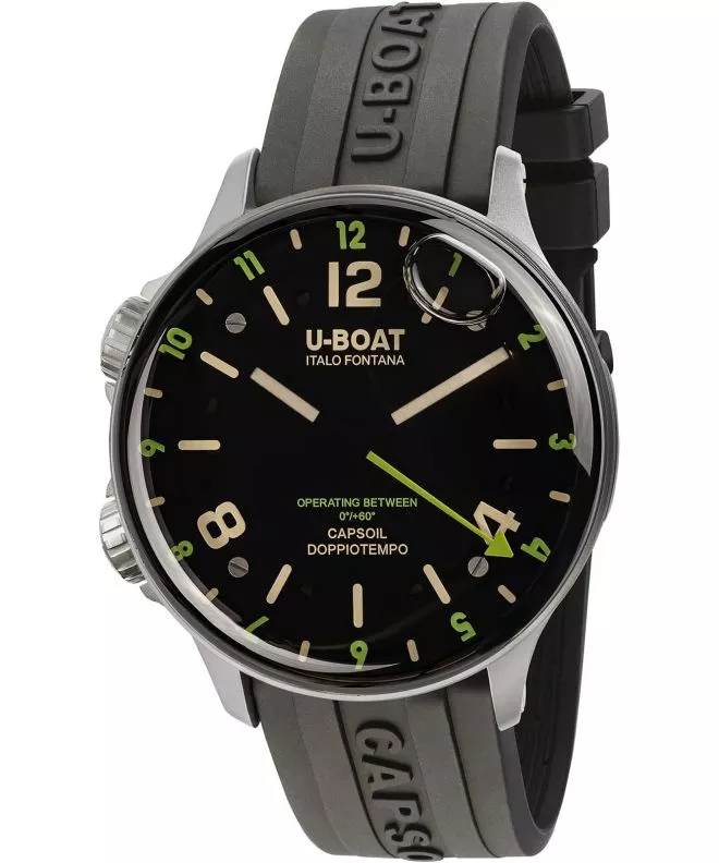 Zegarek męski U-BOAT Capsoil Doppiotempo 45mm SS Green Rehaut 8838/B