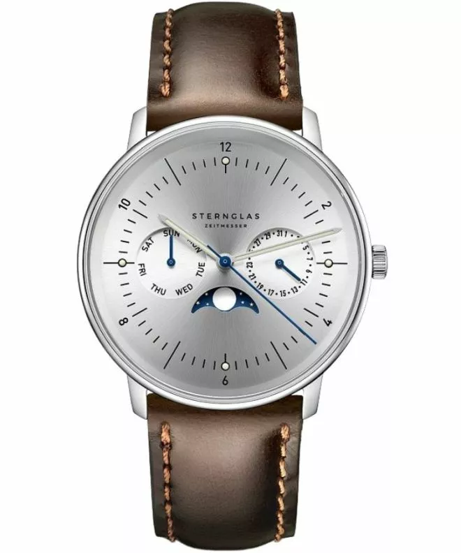 Zegarek męski Sternglas Naos Moonphase S01-NM52-BR03