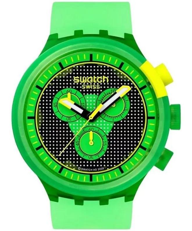 Zegarek Swatch Smash It Glowingly Green Chronograph SB02G100