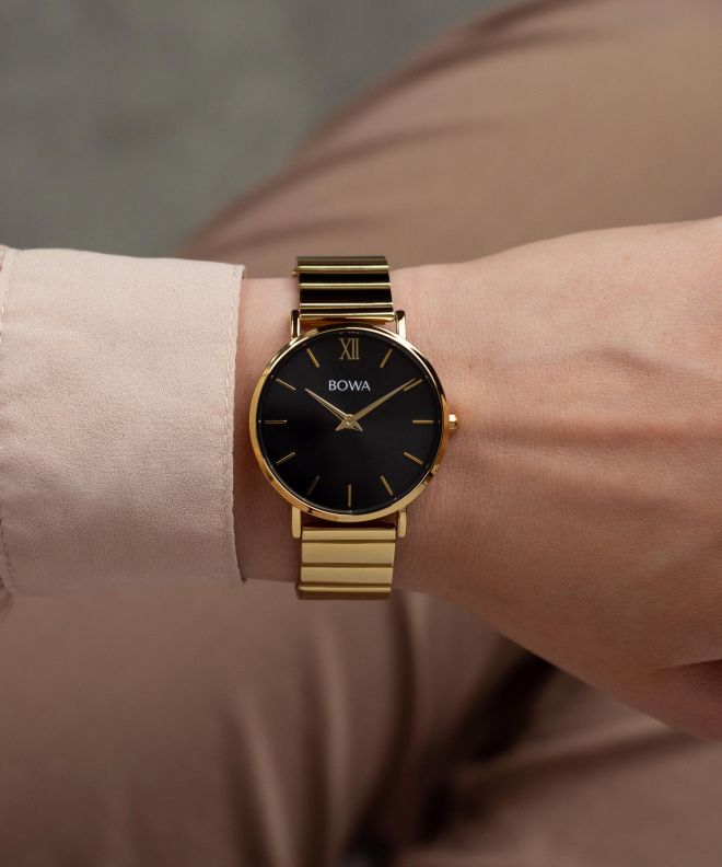 Zegarek damski BOWA London Black-Gold Steel 33