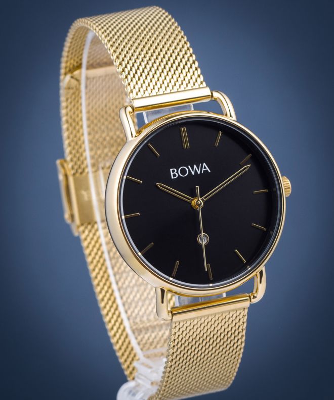 Zegarek damski BOWA Milan Black-Gold Mesh 34 MI344-14-164M