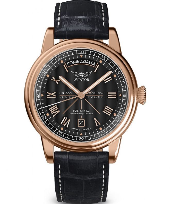 Zegarek męski Aviator Douglas Day-Date Polish Limited Edition V.3.35.2.282.4 PL
