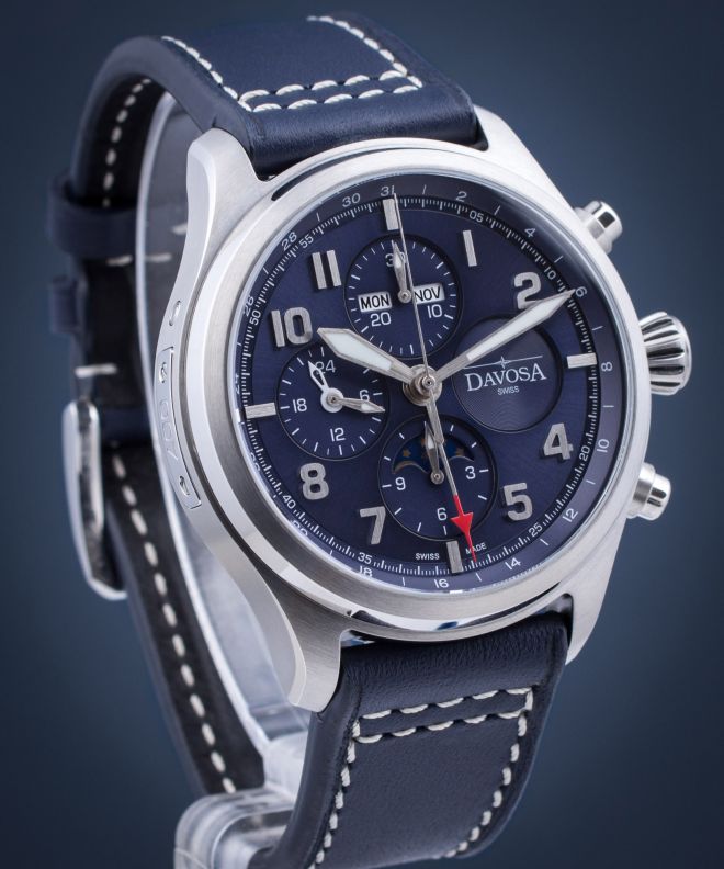 Zegarek męski Davosa Newton Pilot Moonphase Automatic Valjoux Chronograph Limited