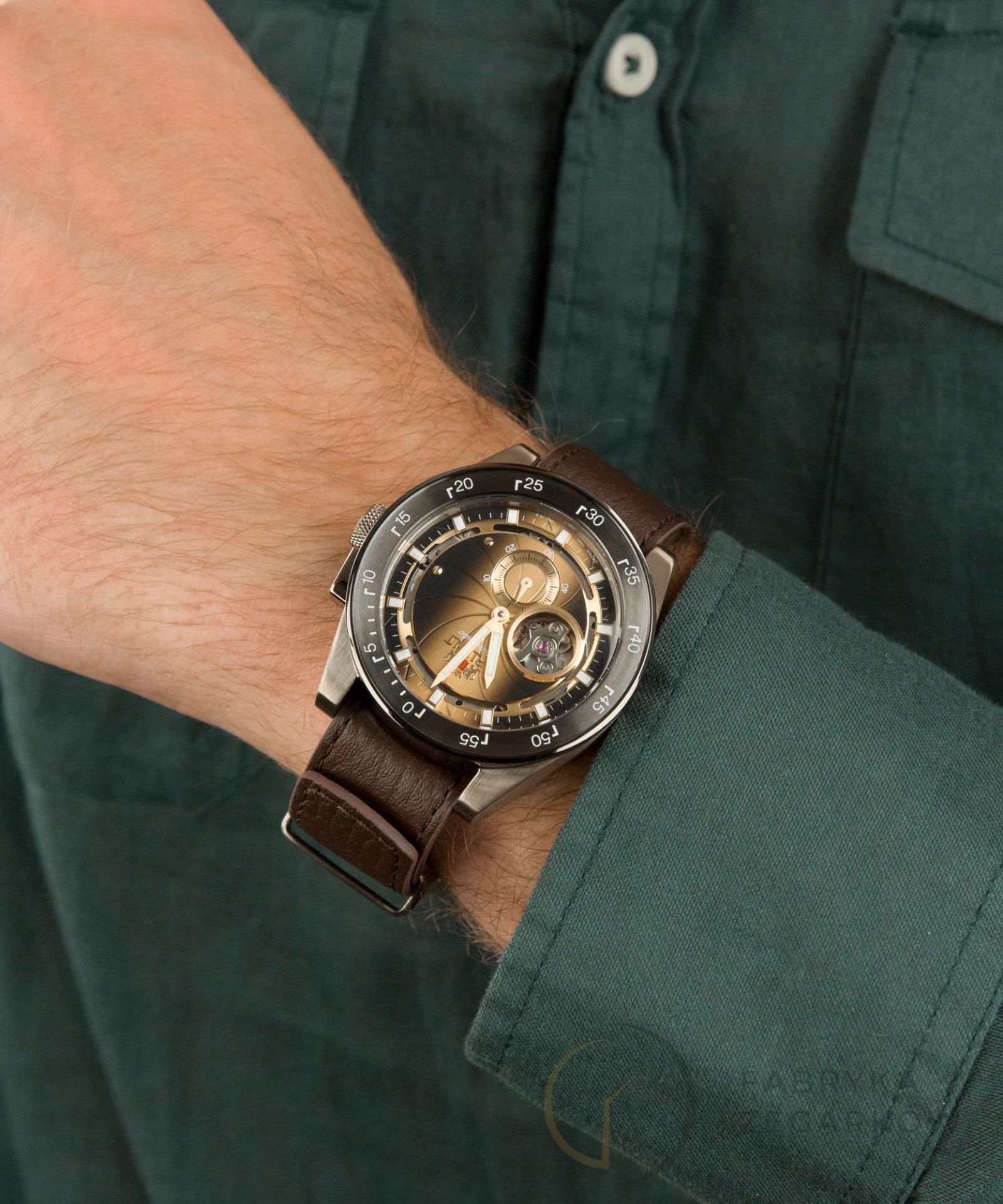 Orient Contemporary RA-AR0204G00B – Orologio Automatico Uomo In Pelle, Quadrante Bronzo