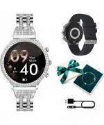 Smartwatch damski Manta Diamond Lusso Srebrny SET SWD01SL