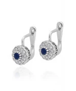 Kolczyki Bonore z białego złota próby 585 z szafirem 0,15 ct