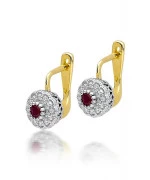 Kolczyki Bonore ze złota próby 585 z rubinem 0,15 ct