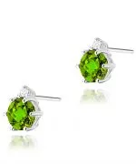 Kolczyki Bonore ze Złota próby 585 z oliwinem 1,2 ct