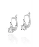 Kolczyki Bonore z białego złota próby 585 z diamentem 0,2 ct