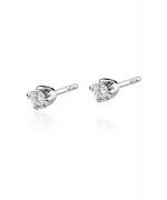 Kolczyki Bonore z białego złota próby 585 z diamentem 0,1 ct