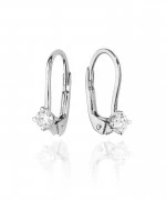 Kolczyki Bonore z białego złota próby 585 z diamentem 0,08 ct