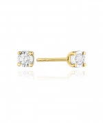 Kolczyki Bonore ze złota próby 585 z diamentem 0,08 ct