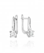 Kolczyki Bonore z białego złota próby 585 z diamentem 0,08 ct